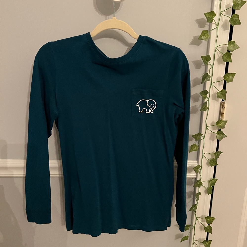 Ivory Ella dark green, long sleeve tee- XS